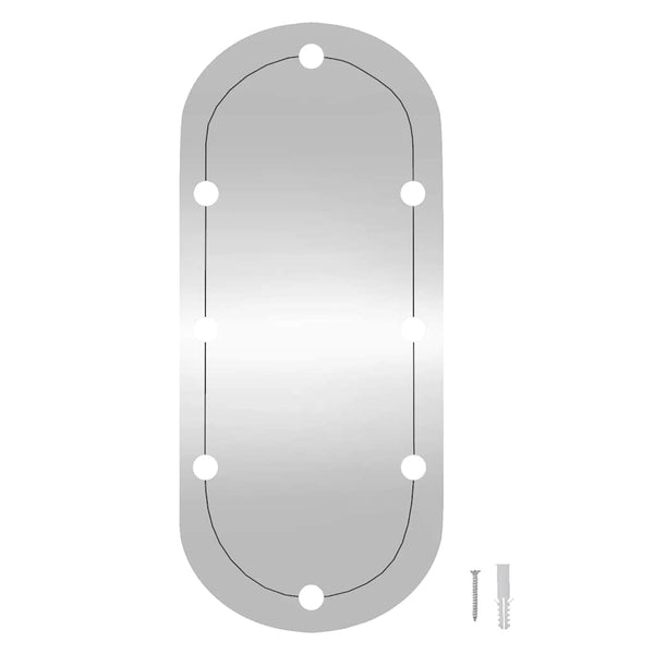 Wandspiegel mit LED-Beleuchtung Oval 45x100 cm