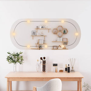 Wandspiegel mit LED-Beleuchtung Oval 45x100 cm