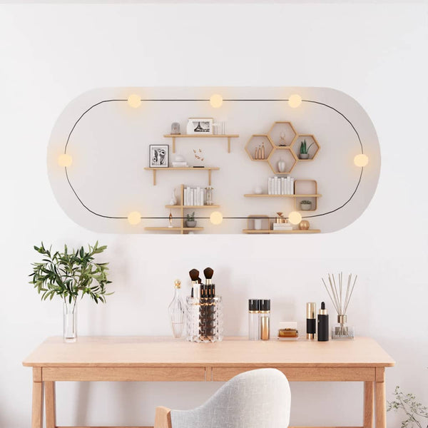Wandspiegel mit LED-Beleuchtung Oval 45x100 cm