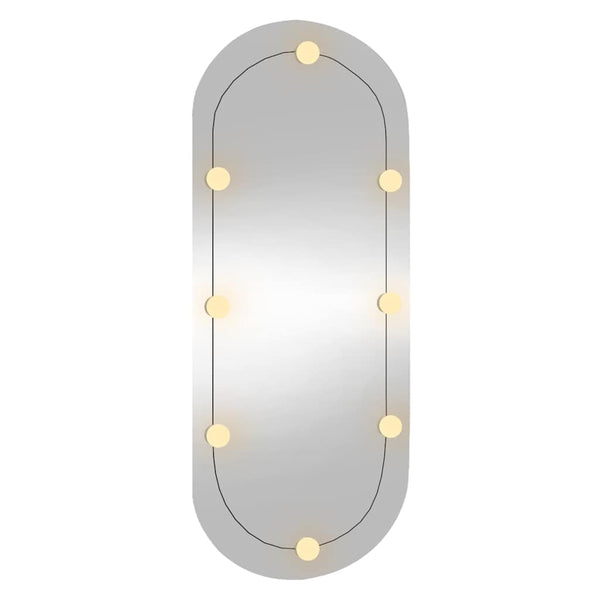 Wandspiegel mit LED-Beleuchtung Oval 45x100 cm