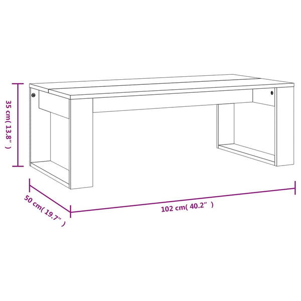 Grauer Couchtisch Sonoma, 102 cm