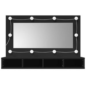 LED Spiegelschrank Schwarz 90 cm