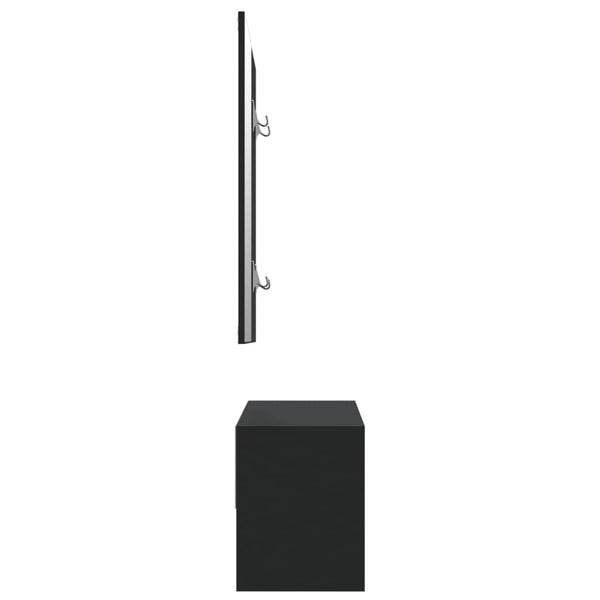 vidaXL Ensemble de porte-manteaux Noir Bois d'ingénierie