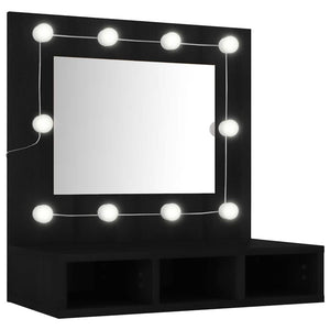 LED Spiegelschrank Schwarz 60x62cm