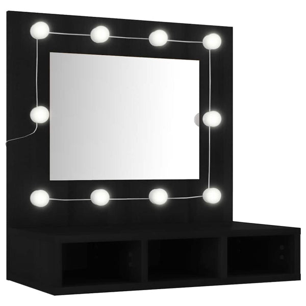 LED Spiegelschrank Schwarz 60x62cm