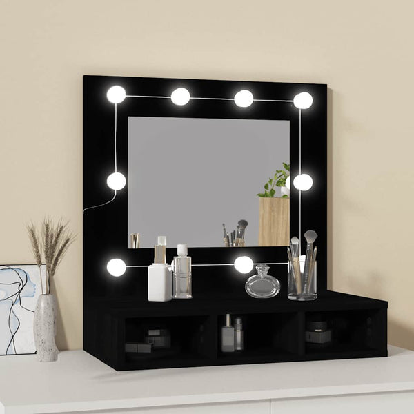 LED Spiegelschrank Schwarz 60x62cm