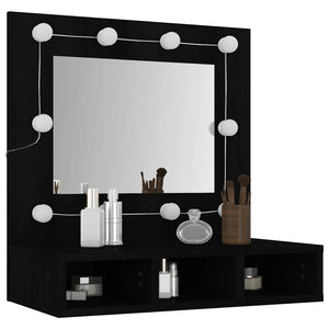 LED Spiegelschrank Schwarz 60x62cm