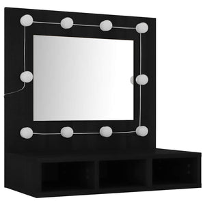 LED Spiegelschrank Schwarz 60x62cm