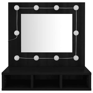 LED Spiegelschrank Schwarz 60x62cm