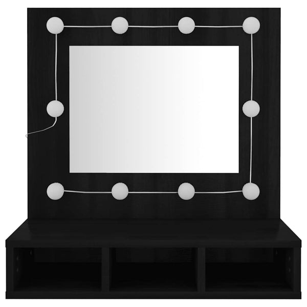 LED Spiegelschrank Schwarz 60x62cm