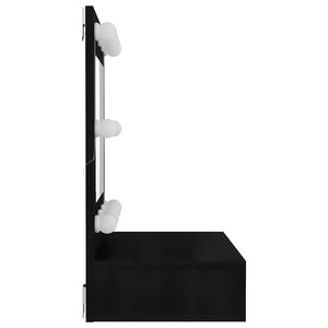 LED Spiegelschrank Schwarz 60x62cm