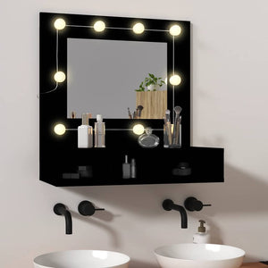 LED Spiegelschrank Schwarz 60x62cm
