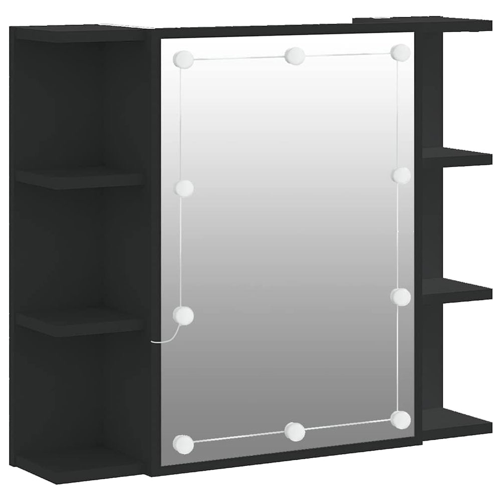 LED Spiegelschrank Schwarz 70x60 cm