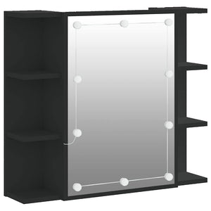 LED Spiegelschrank Schwarz 70x60 cm