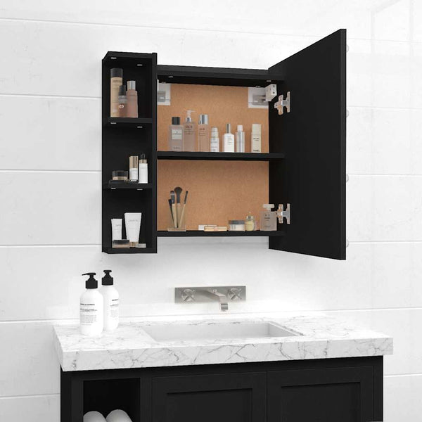 LED Spiegelschrank Schwarz 70x60 cm