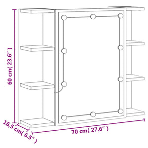 LED Spiegelschrank Schwarz 70x60 cm