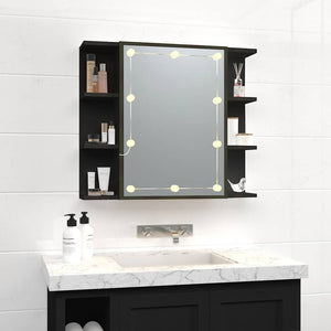 LED Spiegelschrank Schwarz 70x60 cm