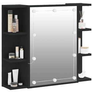 LED Spiegelschrank Schwarz 70x60 cm