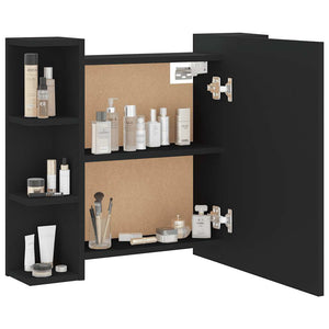 LED Spiegelschrank Schwarz 70x60 cm