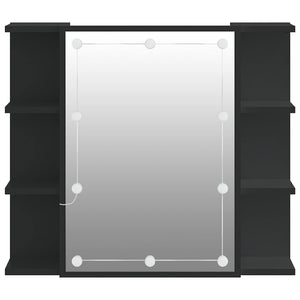 LED Spiegelschrank Schwarz 70x60 cm