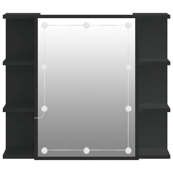 LED Spiegelschrank Schwarz 70x60 cm