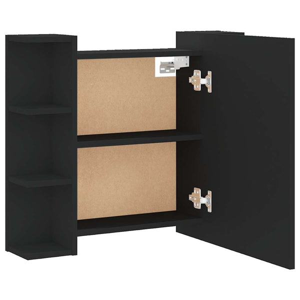 LED Spiegelschrank Schwarz 70x60 cm