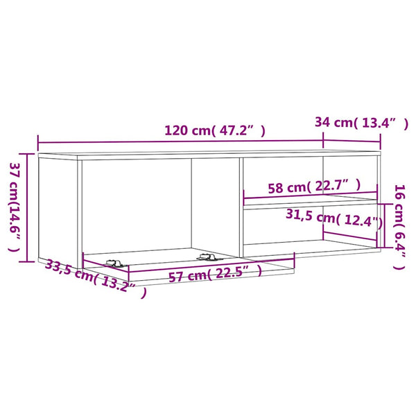 TV-Schrank Räuchereiche 120 cm