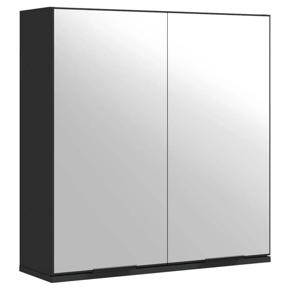 Schwarzer Spiegelschrank 64x20x67 cm