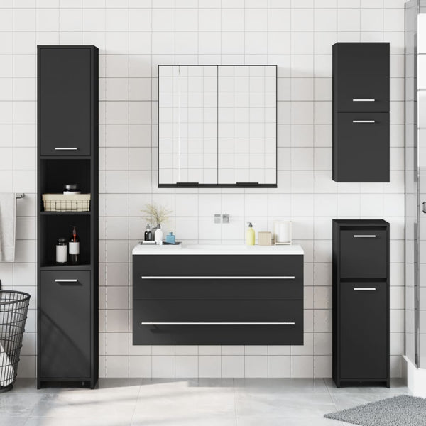 Schwarzer Spiegelschrank 64x20x67 cm