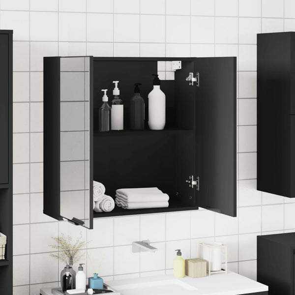 Schwarzer Spiegelschrank 64x20x67 cm