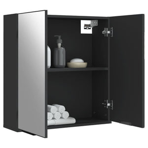 Schwarzer Spiegelschrank 64x20x67 cm
