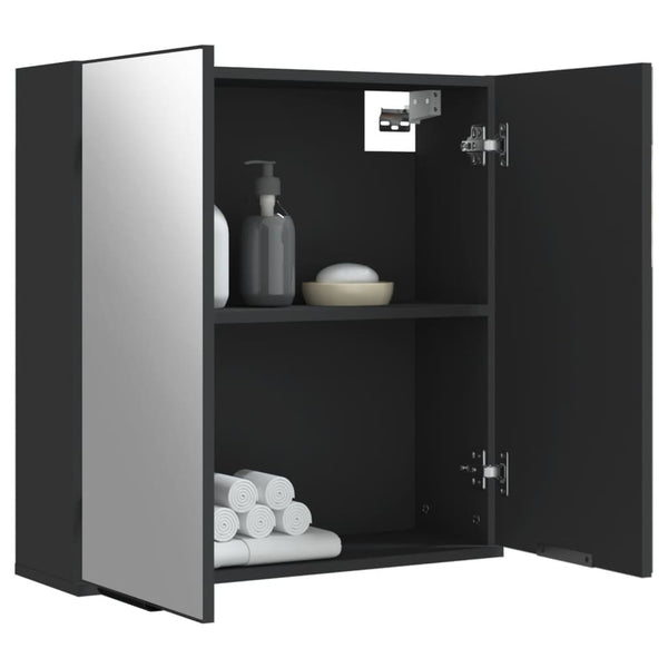 Schwarzer Spiegelschrank 64x20x67 cm
