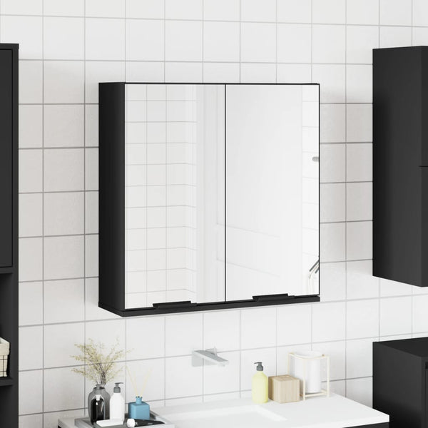 Schwarzer Spiegelschrank 64x20x67 cm