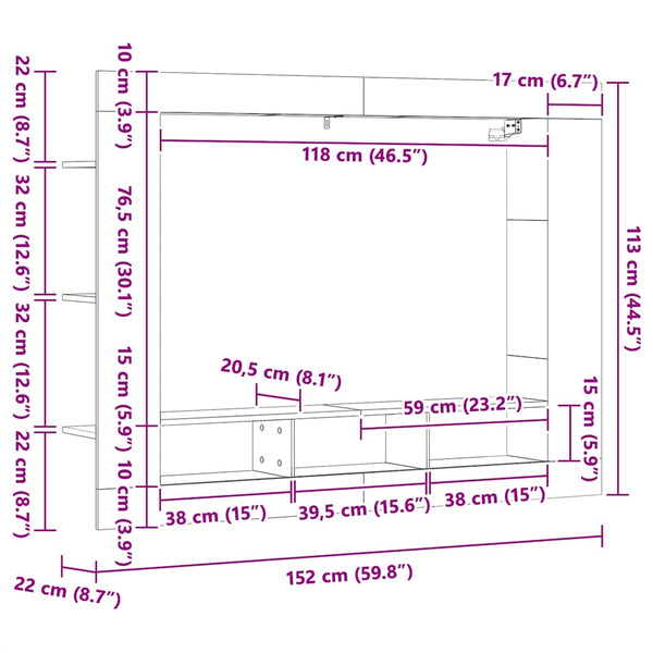 TV-Schrank Räuchereiche 152 cm