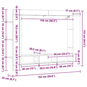 TV-Schrank Grau Sonoma 152 cm