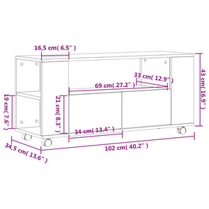 Weißer TV-Schrank 102 cm