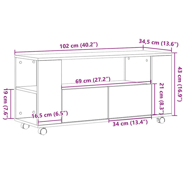 TV-Schrank Sonoma Eiche 102 cm