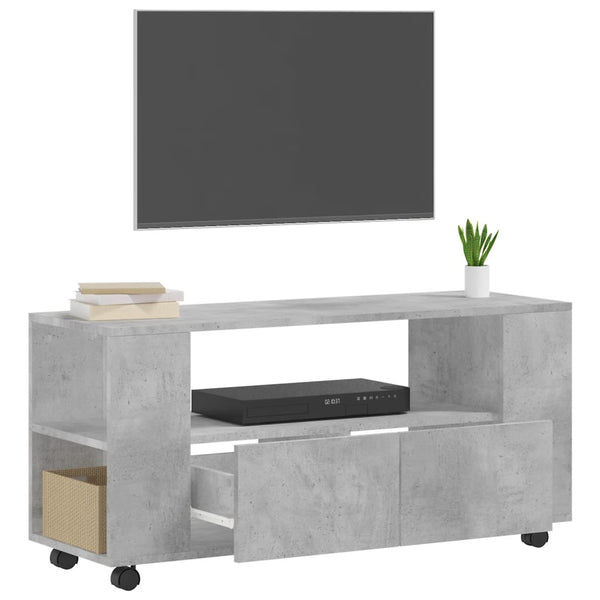 Meuble TV vidaXL gris béton 102x34,5x43 cm bois d'ingénierie