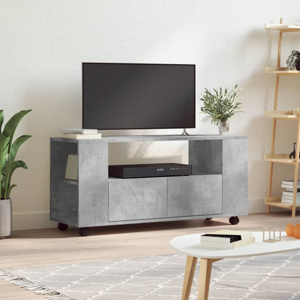 Meuble TV vidaXL gris béton 102x34,5x43 cm bois d'ingénierie