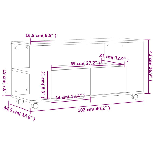 TV-Schrank Grau Sonoma 102 cm