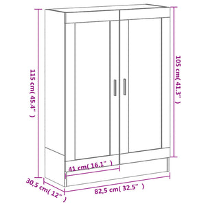 Bücherschrank Braun Eichenoptik, 115 cm hoch
