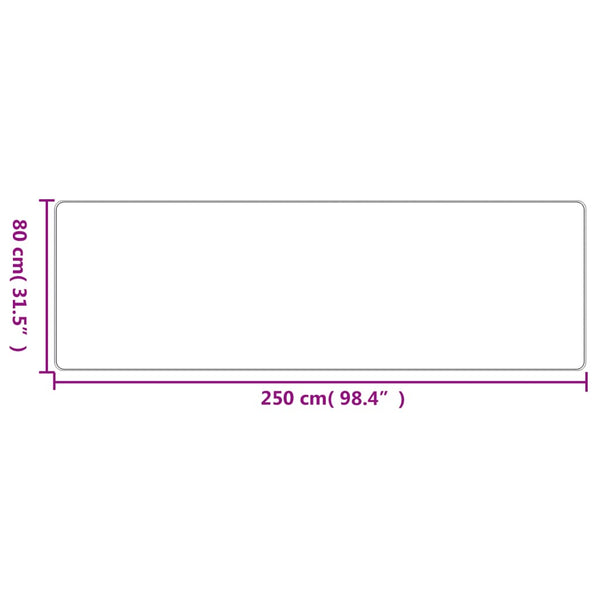 Teppichläufer Sisal Optik Anthrazit 80x250 cm