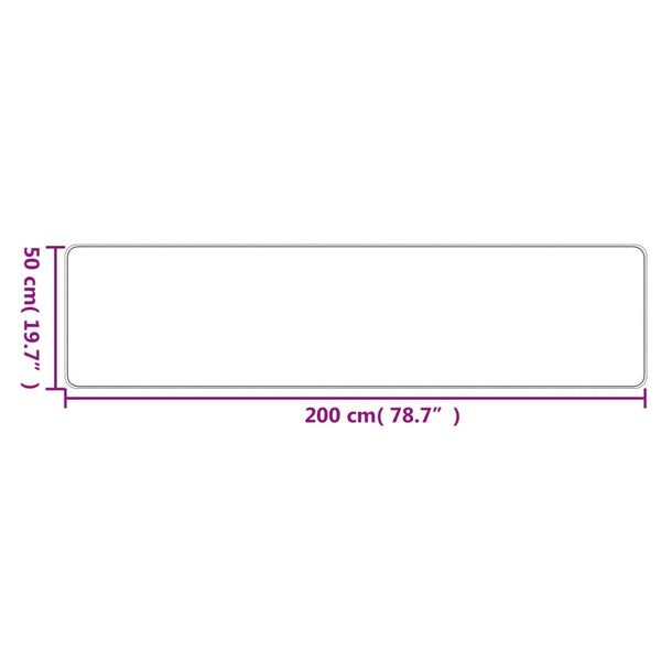 Sandfarbener Teppichläufer Sisal-Optik 50x200 cm