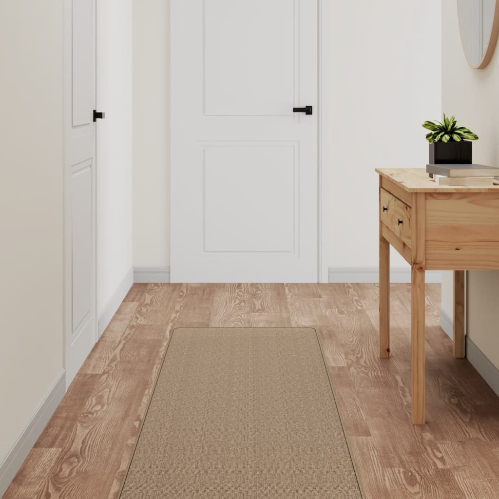 Sandfarbener Teppichläufer Sisal-Optik 50x200 cm