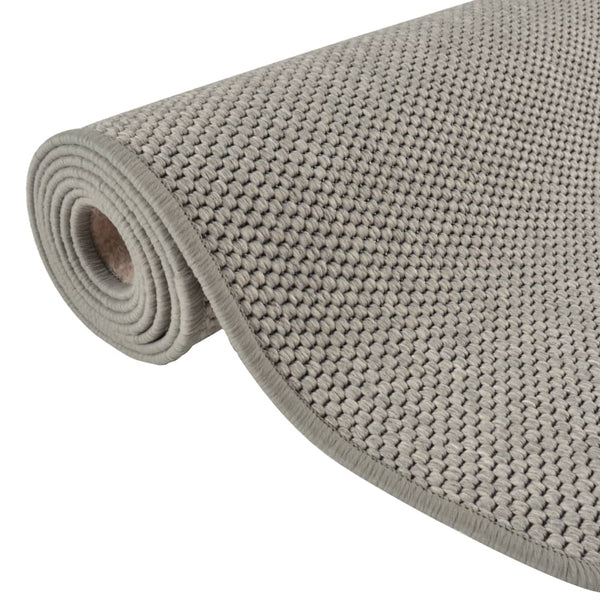 Silberner Teppichläufer Sisal-Optik 80x300 cm