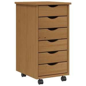 Rollschrank Kiefer Massivholz Honigbraun