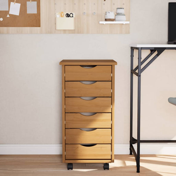 Rollschrank Kiefer Massivholz Honigbraun