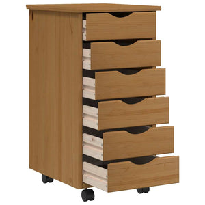 Rollschrank Kiefer Massivholz Honigbraun