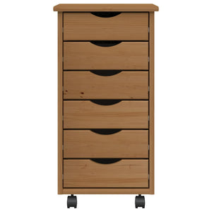 Rollschrank Kiefer Massivholz Honigbraun
