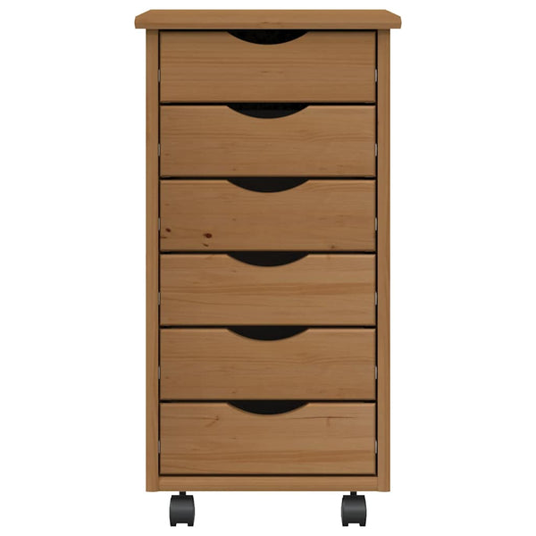 Rollschrank Kiefer Massivholz Honigbraun